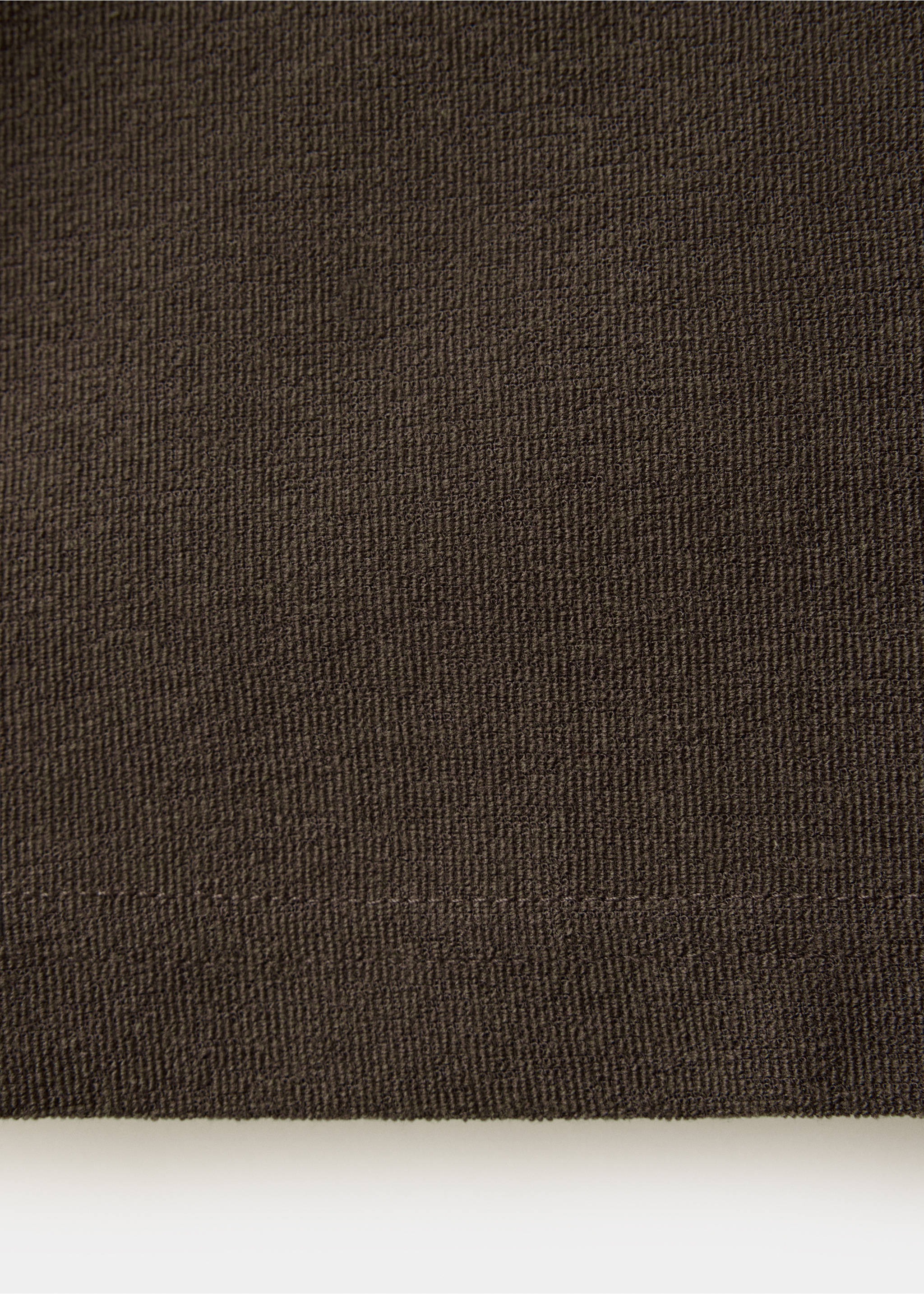 Textured cotton blend polo - Details of the article 0, Brown. Ref: 37042898-00.