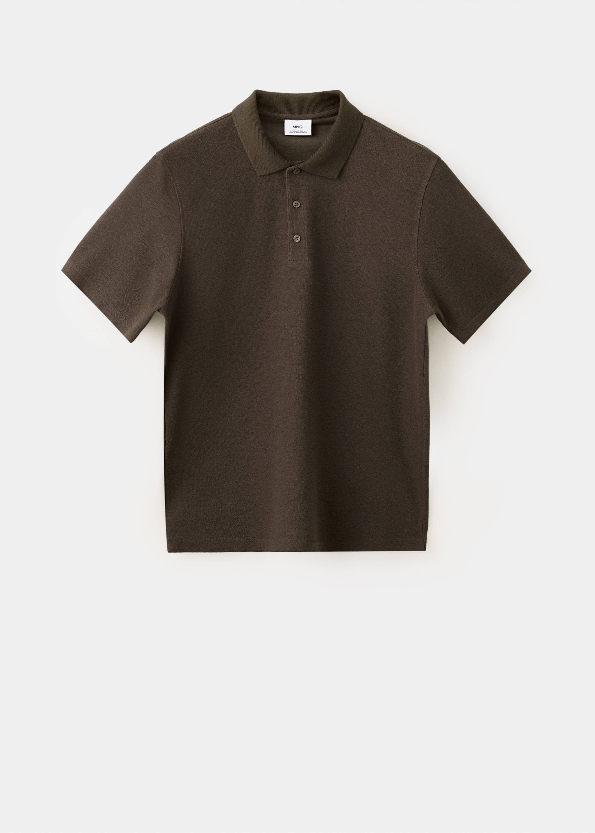 Textured cotton blend polo - Article without model, Brown. Ref: 37042898-00.