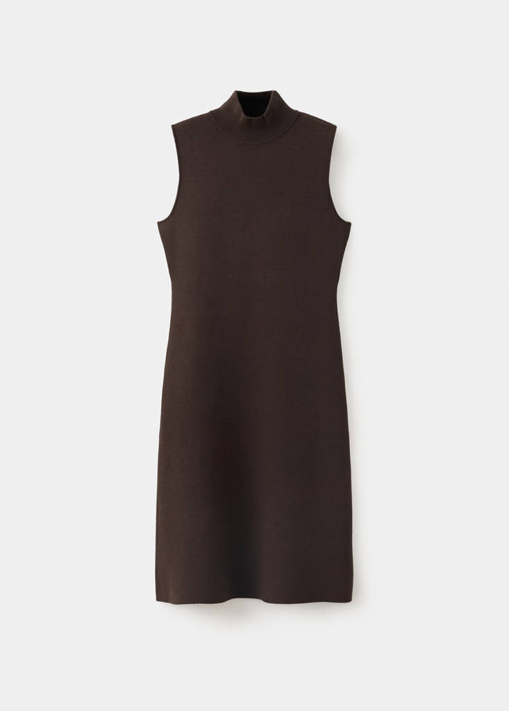 Milano knit midi dress — Chocolate