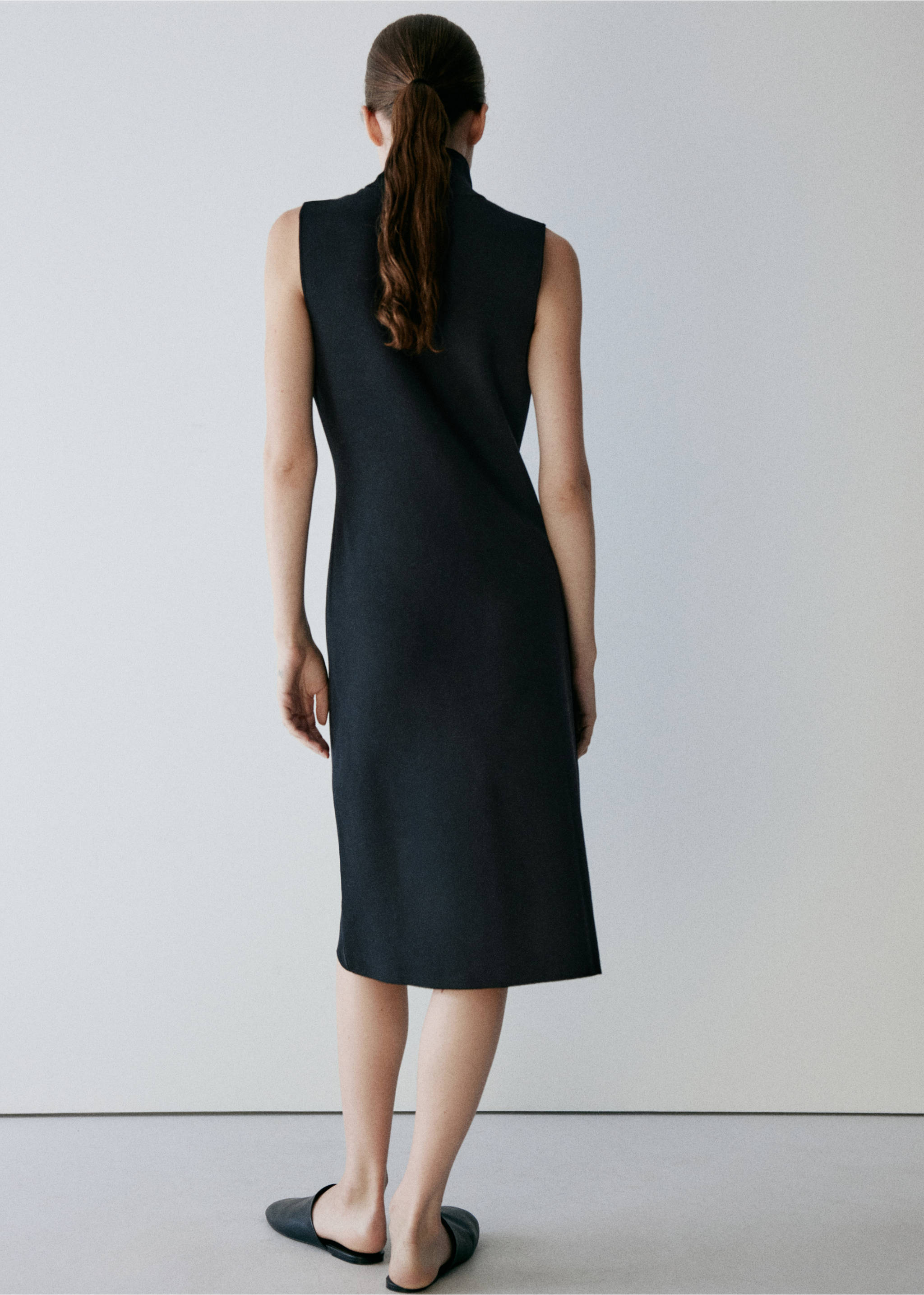 Milano knit midi dress - Reverse of the article, Black. Ref: 37042899-00.