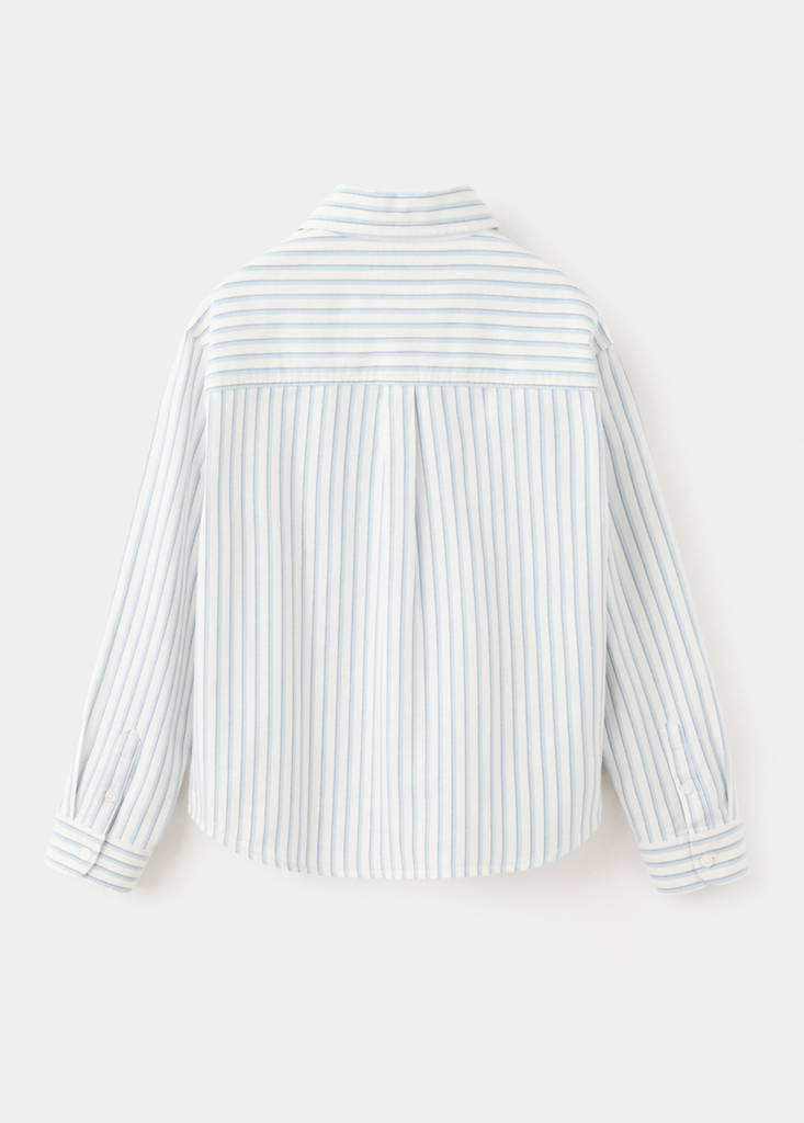 100% cotton shirt with combined stripes - thumbnail 3