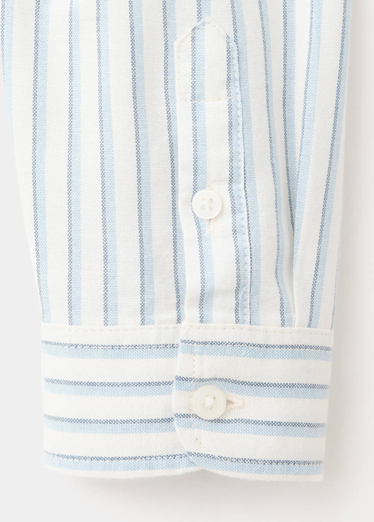100% cotton shirt with combined stripes - thumbnail 6