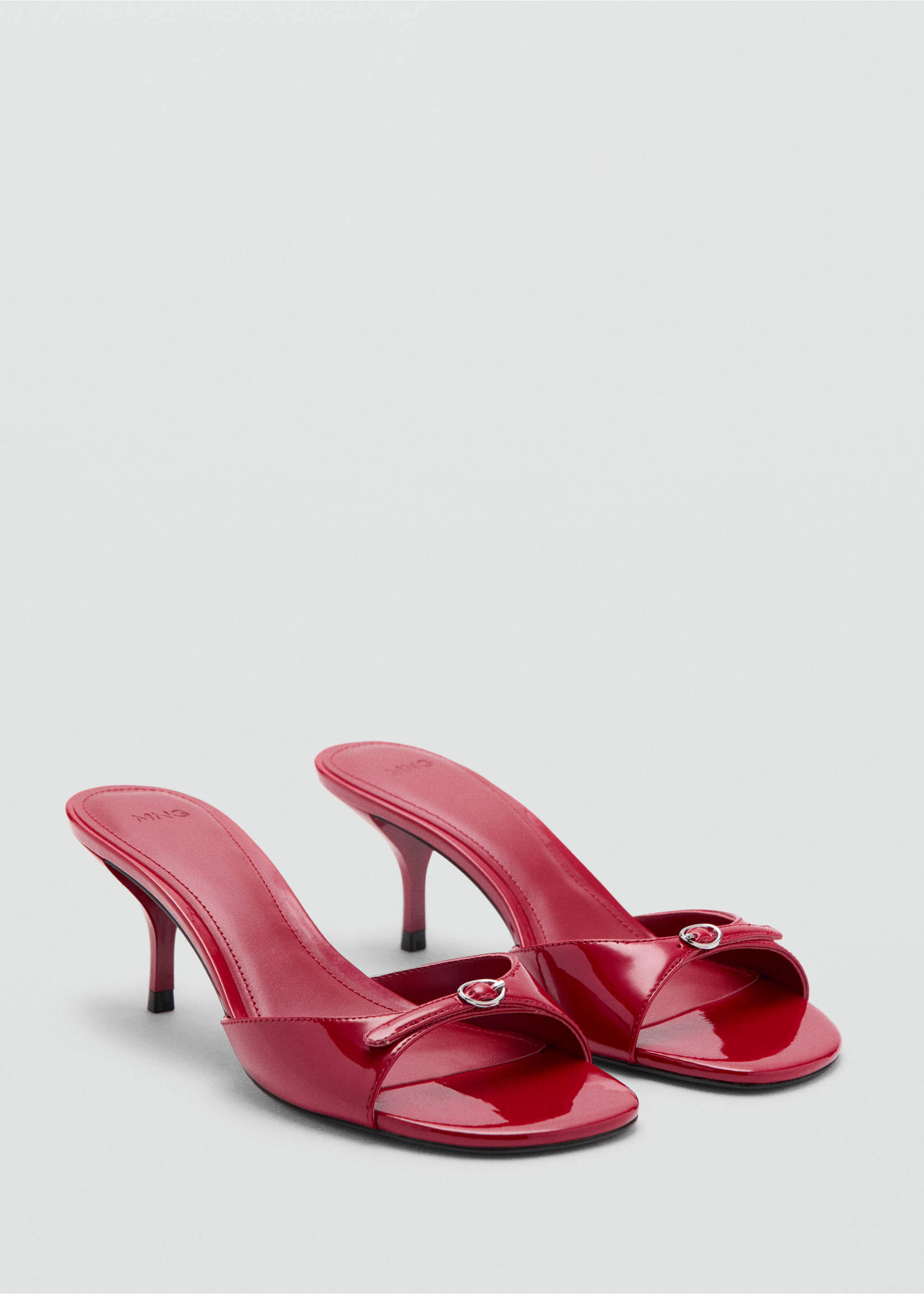 Patent leather high-heeled sandals - Medium plane, Red. Ref: 37042905-00.