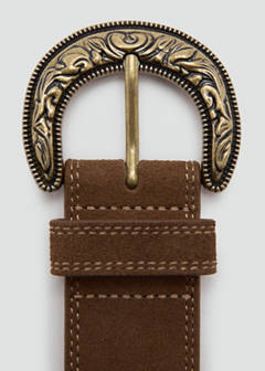 Suede effect belt — Brown 5