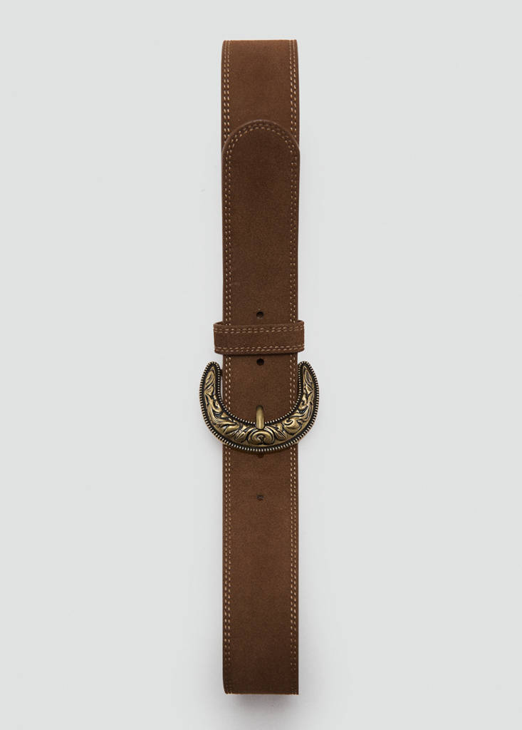 Suede effect belt — Brown