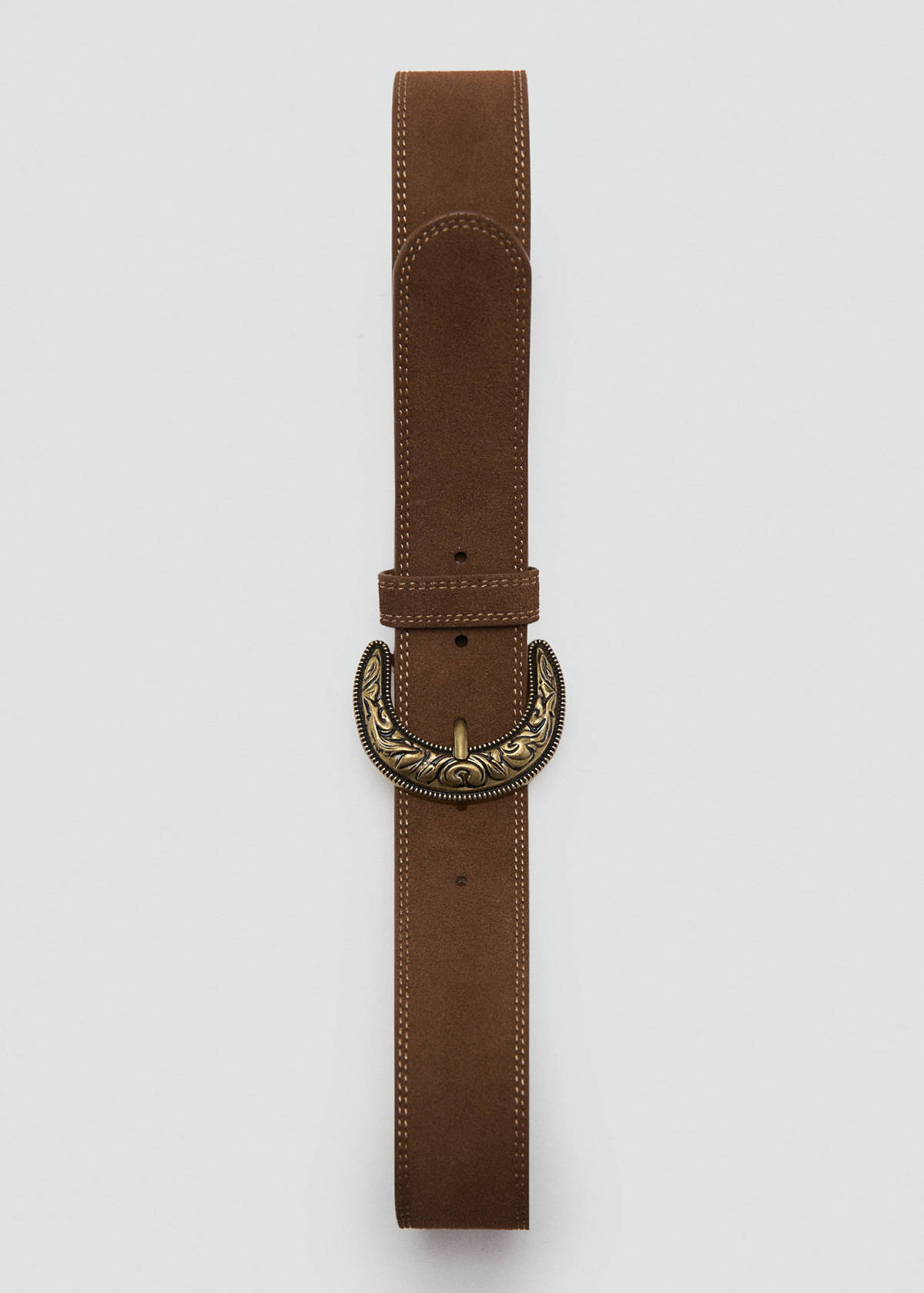 Suede effect belt — Brown