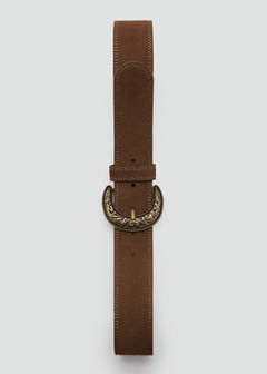 Suede effect belt — Brown 6