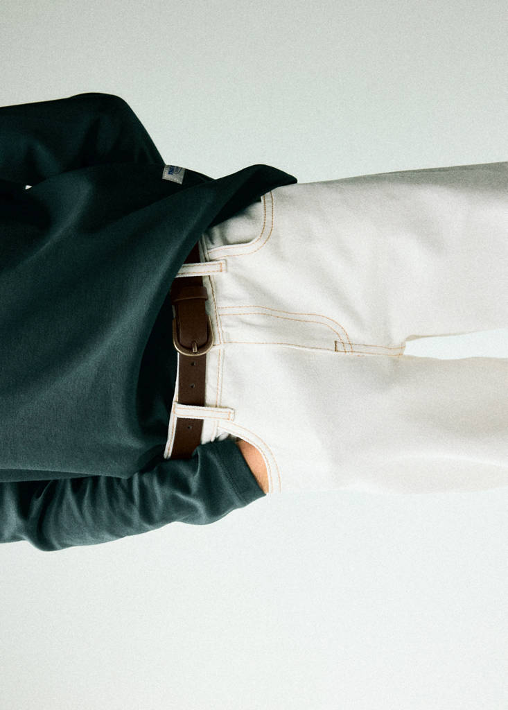 Faux-leather belt — Brown