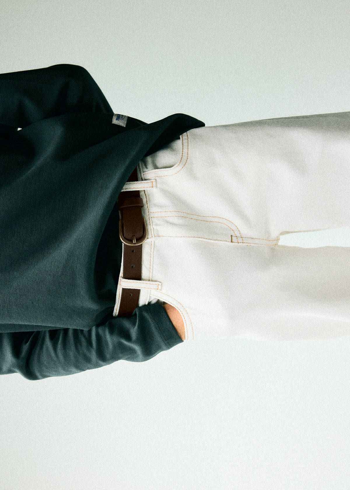 Faux-leather belt — Brown