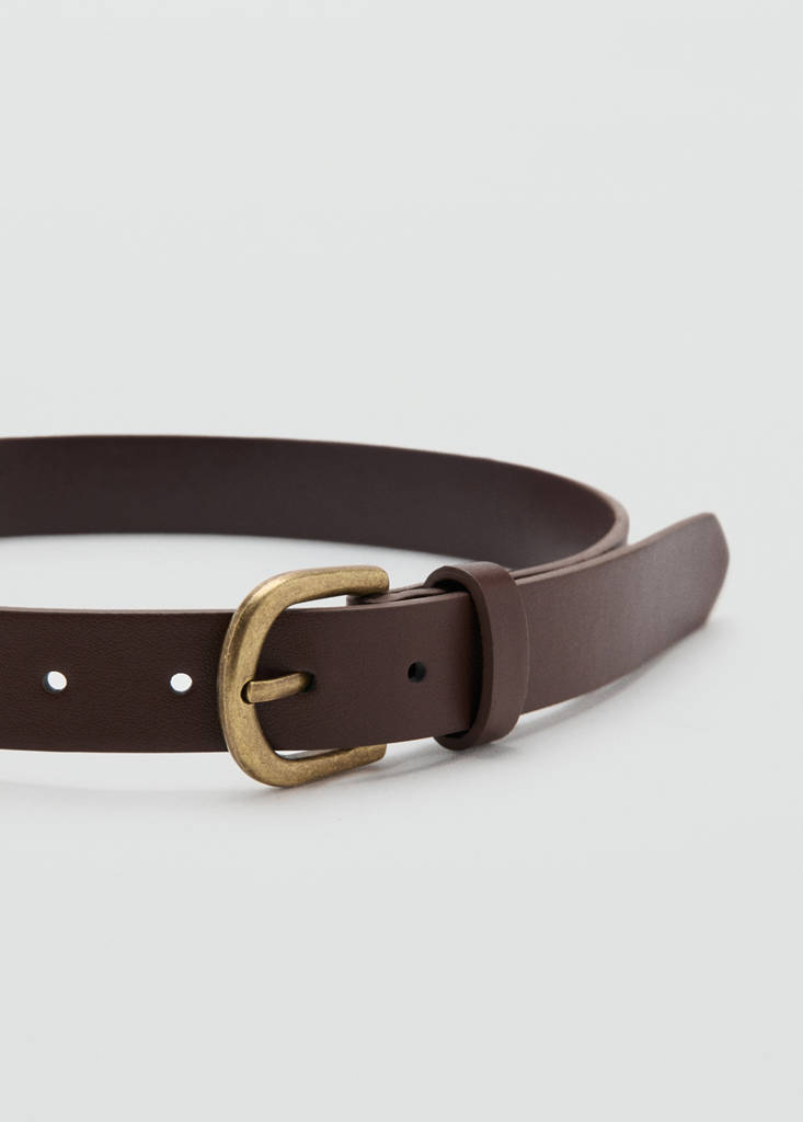 Faux-leather belt — Brown