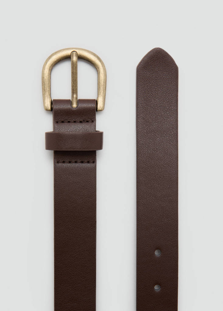 Faux-leather belt — Brown