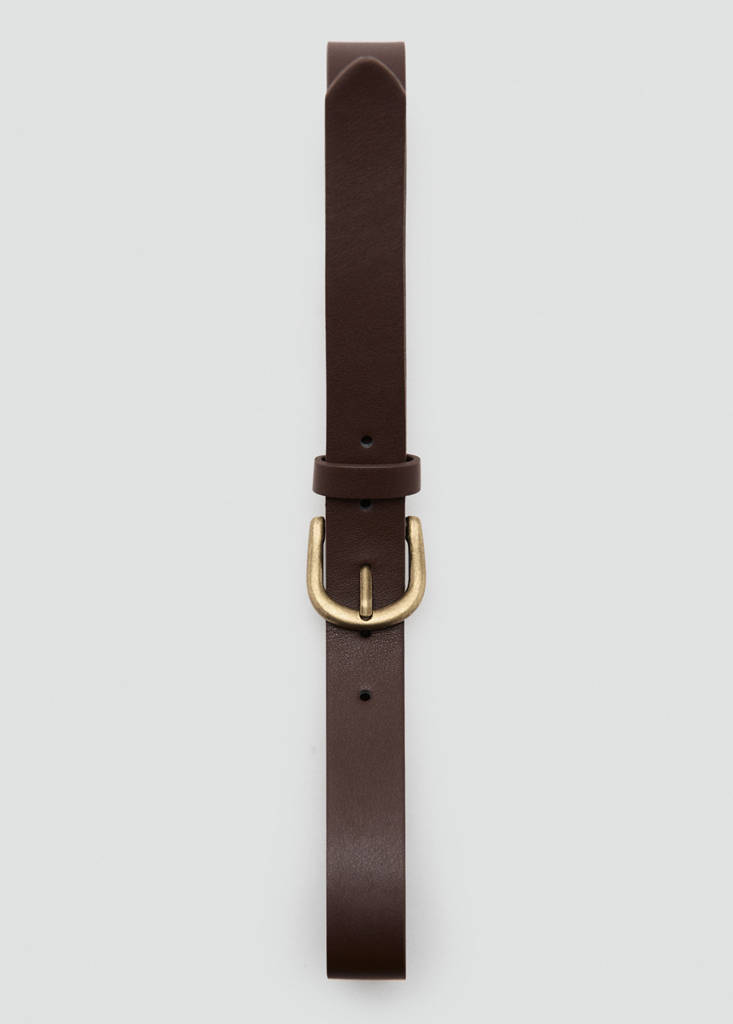 Faux-leather belt — Brown