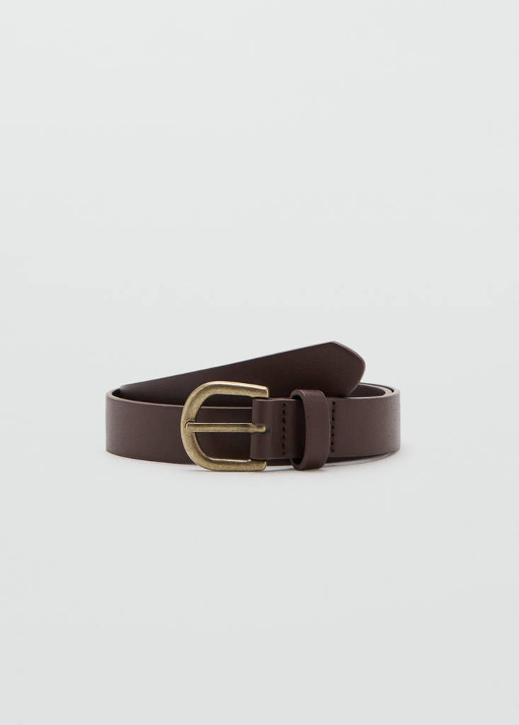 Faux-leather belt — Brown