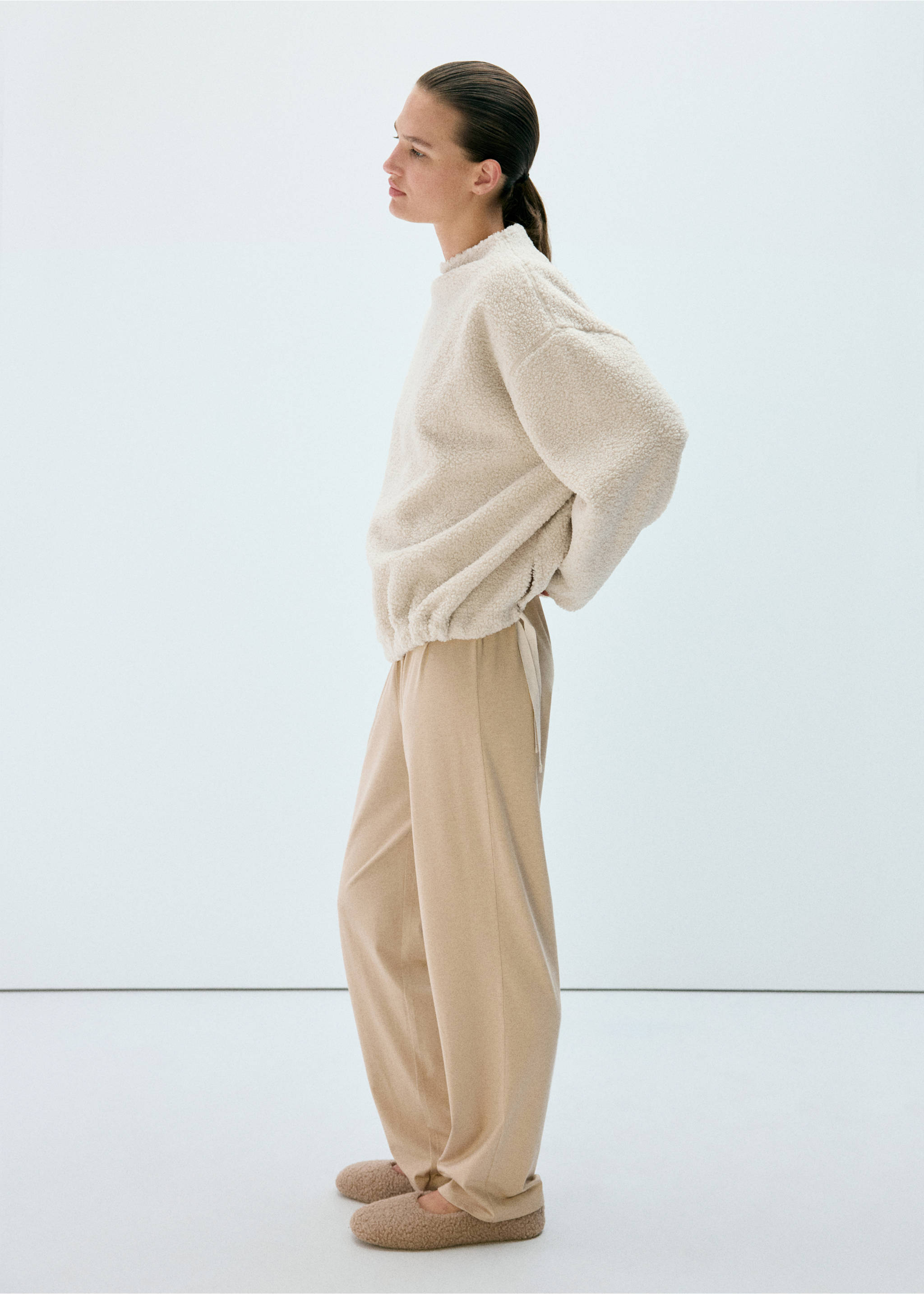 Adjustable low shearling jumper - General plane, Beige. Ref: 37042914-00.
