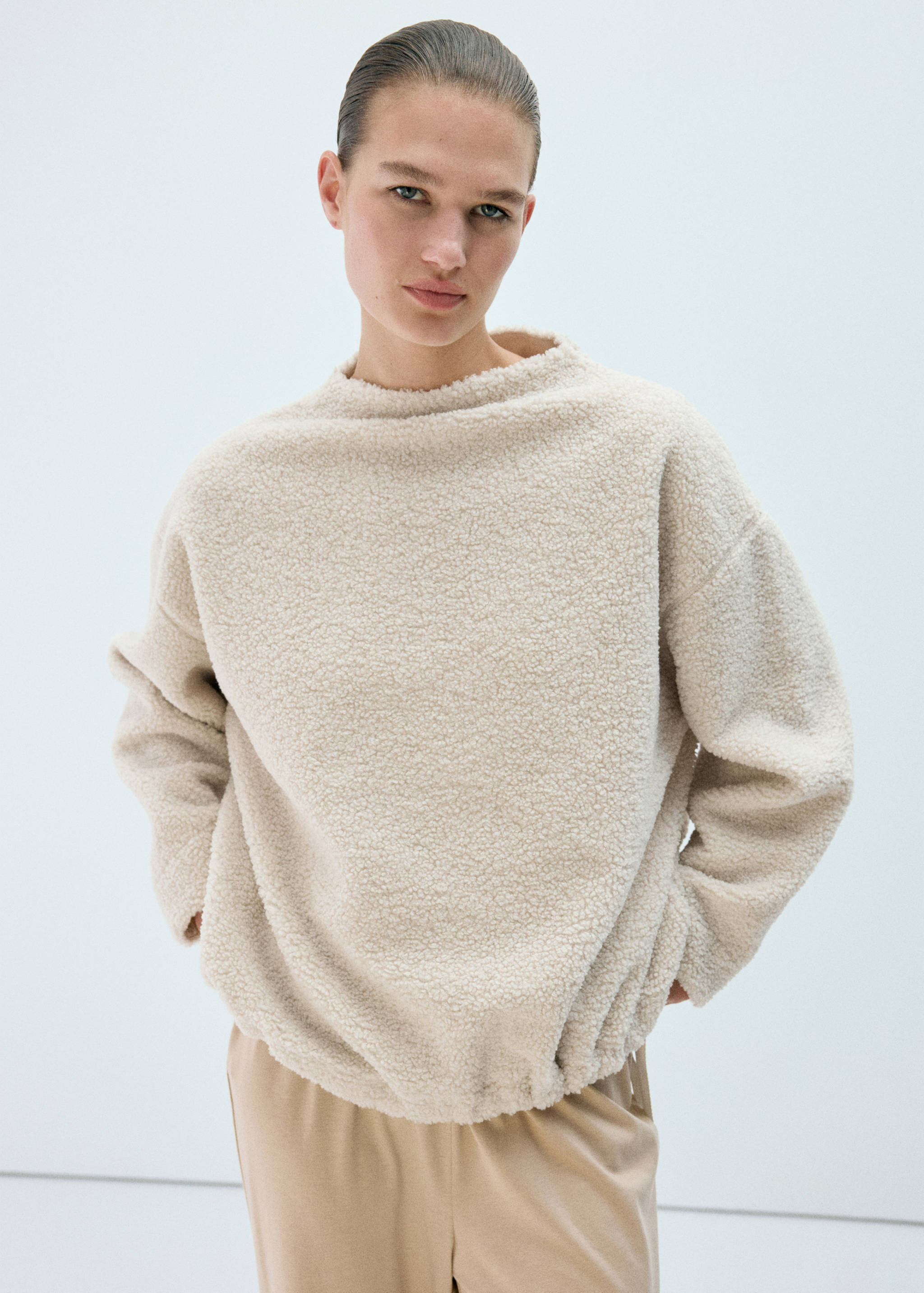 Adjustable low shearling jumper - Medium plane