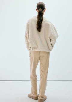 Adjustable low shearling jumper — Beige 3