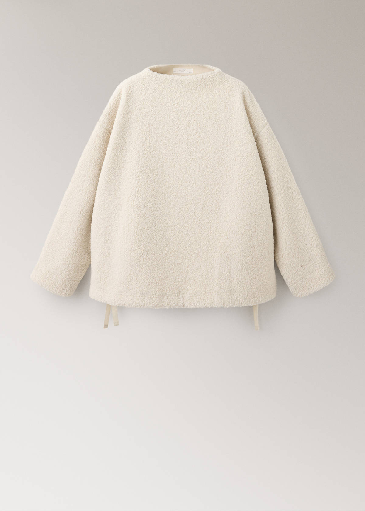 Adjustable low shearling jumper — Beige