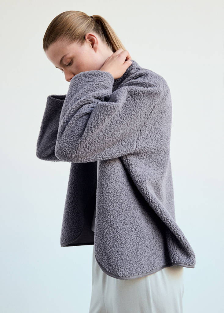 Sherpa zip jacket — Blue