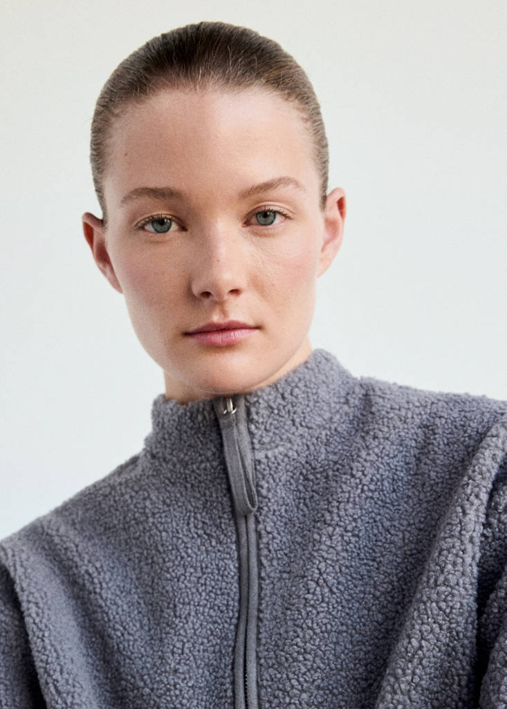 Sherpa zip jacket — Blue