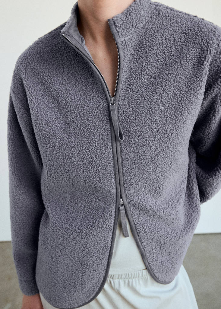 Sherpa zip jacket — Blue