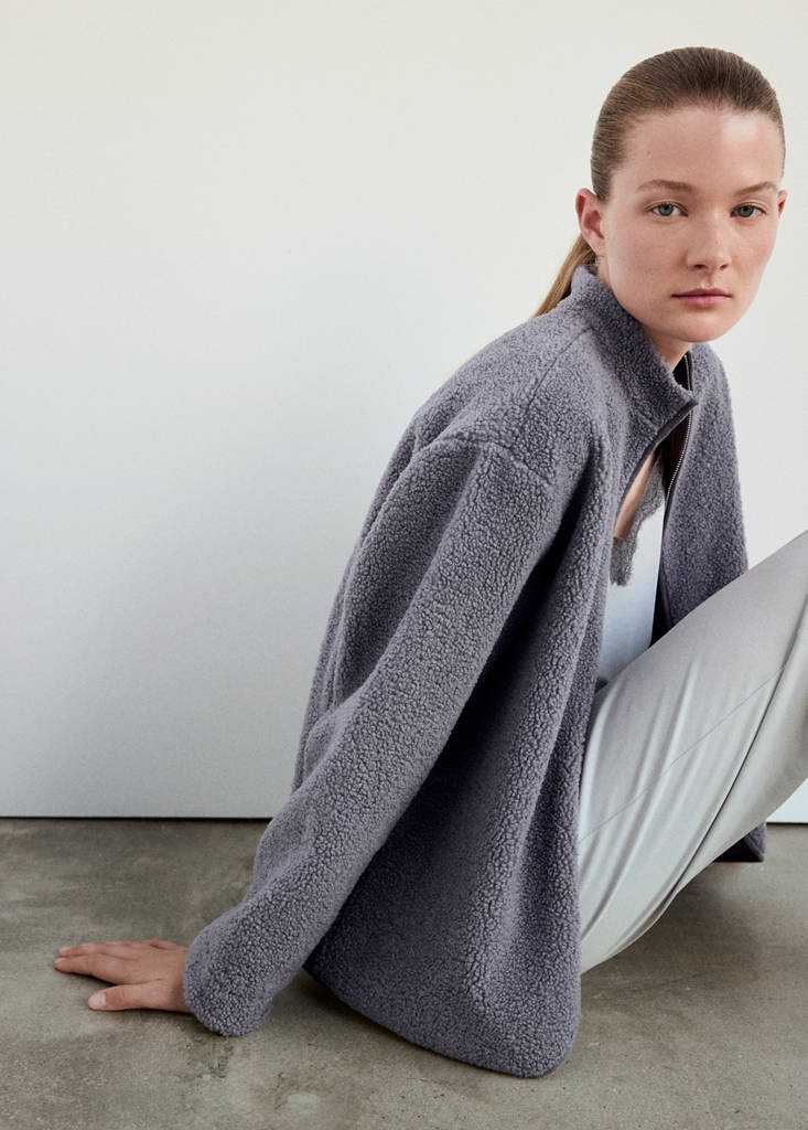 Sherpa zip jacket — Blue