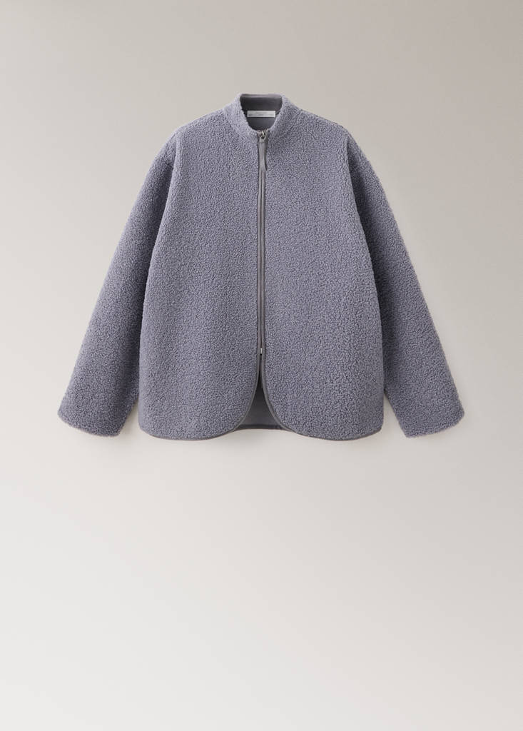 Sherpa zip jacket — Blue