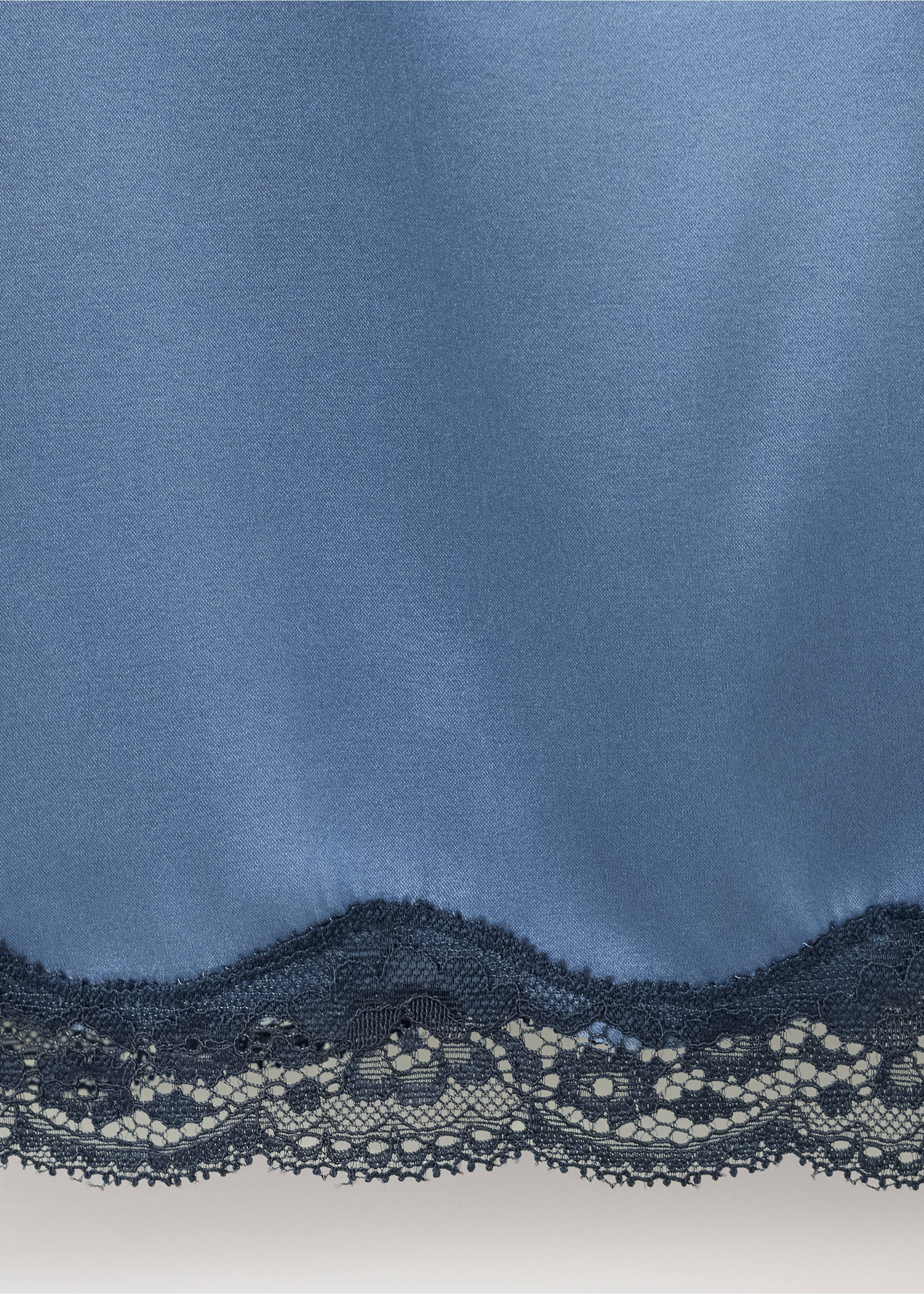 Chemise de nuit soie et dentelle contrastée - Détail de l'article 0, Bleu. Ref: 37042917-00.