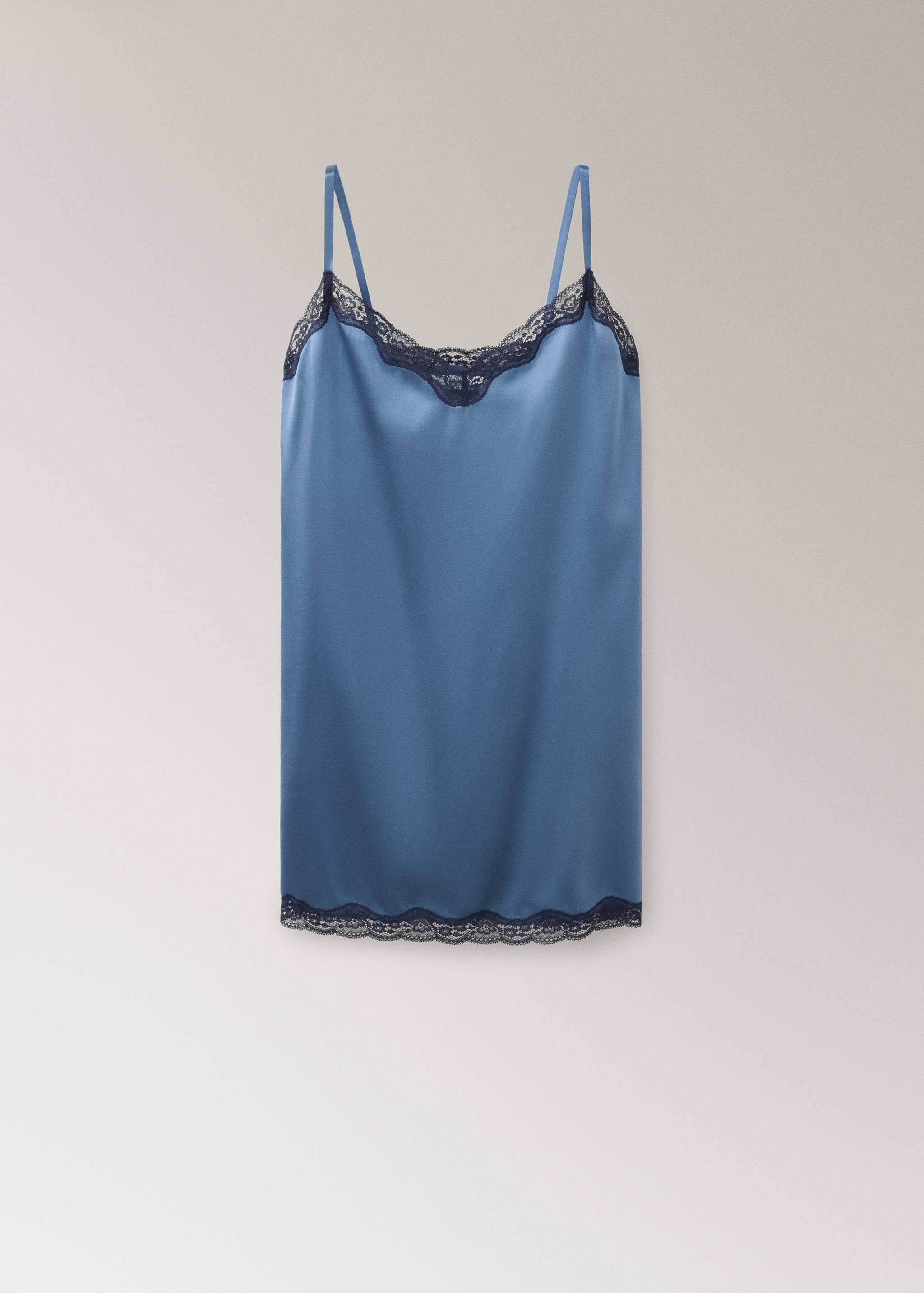 Chemise de nuit soie et dentelle contrastée - Article sans modèle
