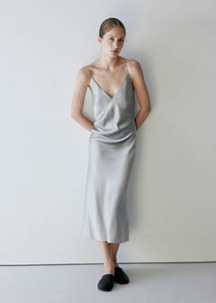 Silk strapless nightgown — Silver 2