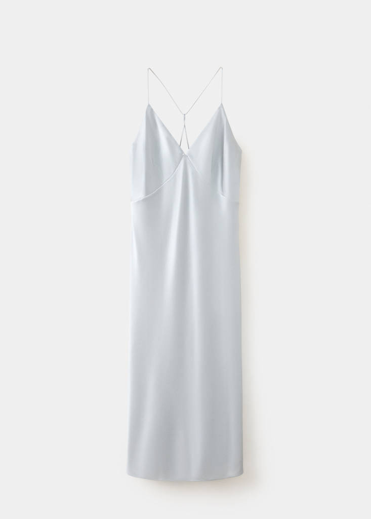 Silk strapless nightgown — Silver