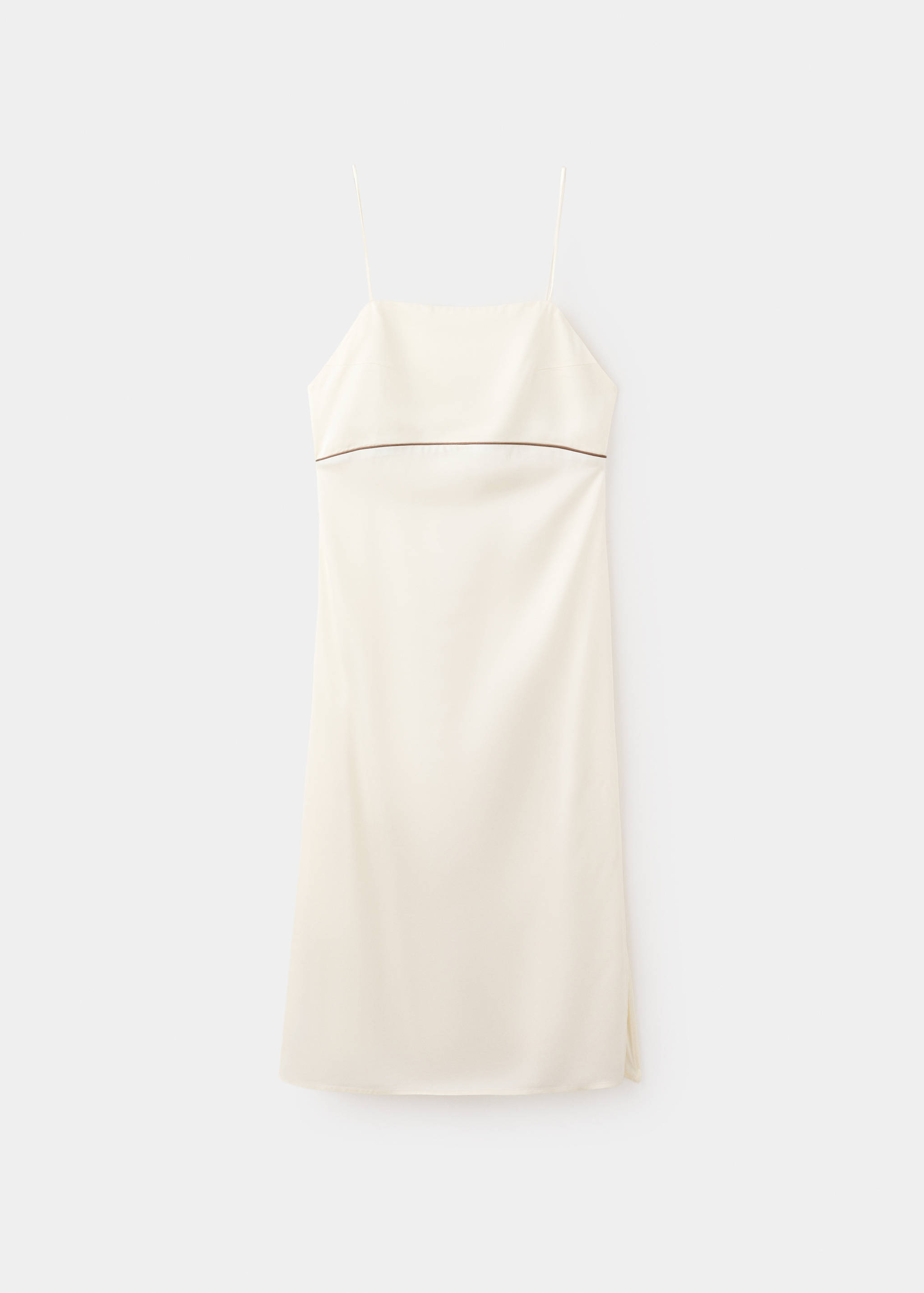 Chemise de nuit en viscose satinée avec passepoil contrasté - Article sans modèle