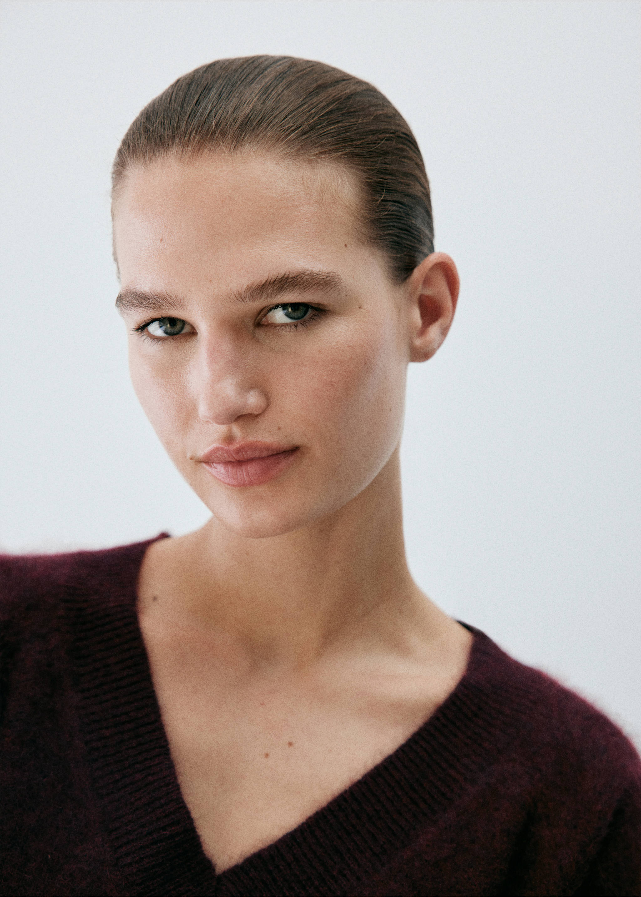 100% cashmere pajama jersey - Details of the article 1, Burgundy. Ref: 37042921-00.