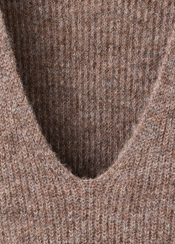 Oversized V-neck sweater — Medium Brown