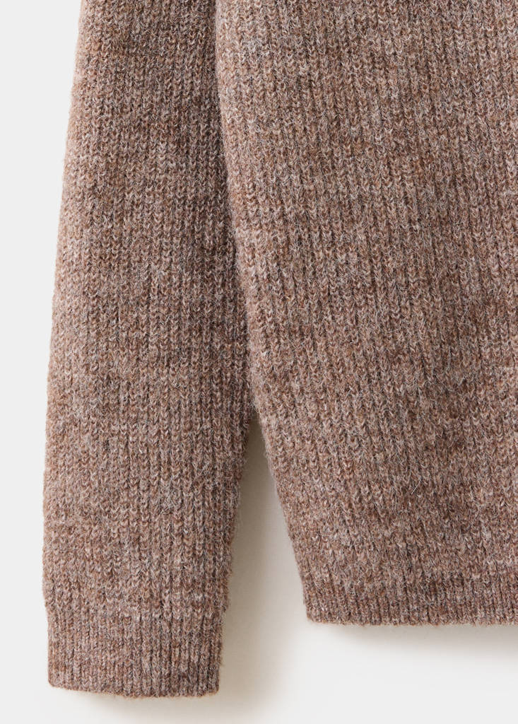 Oversized V-neck sweater — Medium Brown