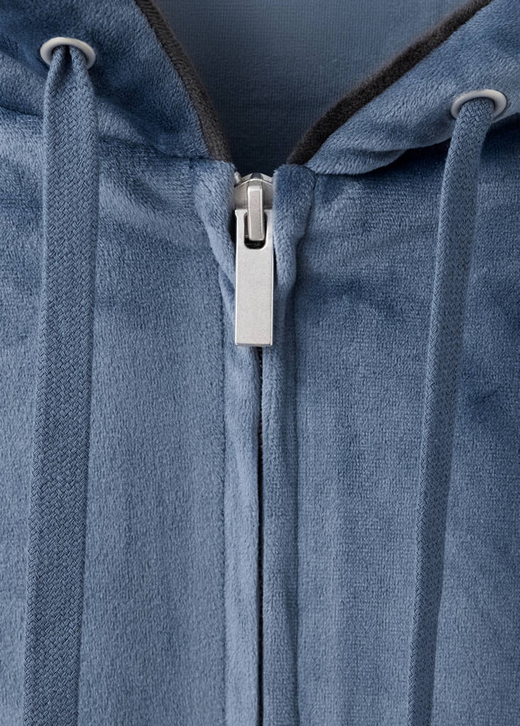 Velour sweatshirt with soft touch — Navy
