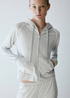Velour sweatshirt with soft touch — Grey 1