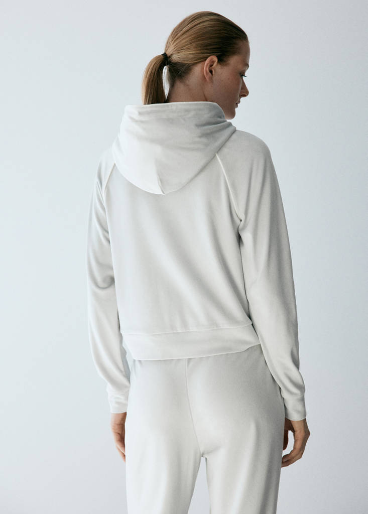 Velour sweatshirt with soft touch — Grey