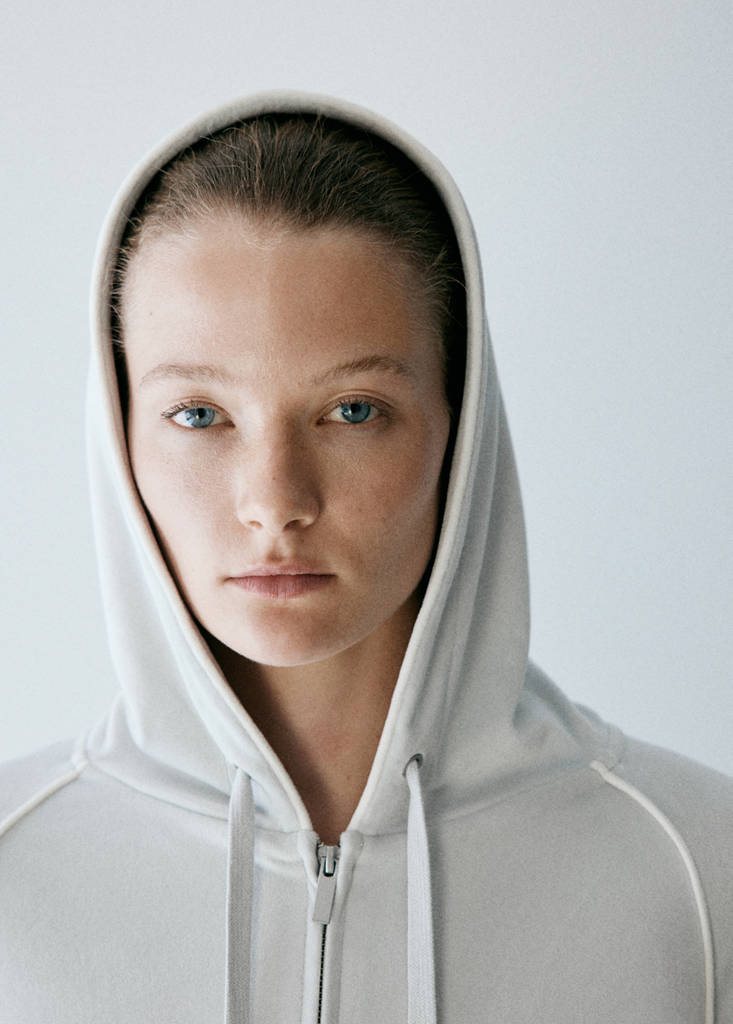 Velour sweatshirt with soft touch — Grey