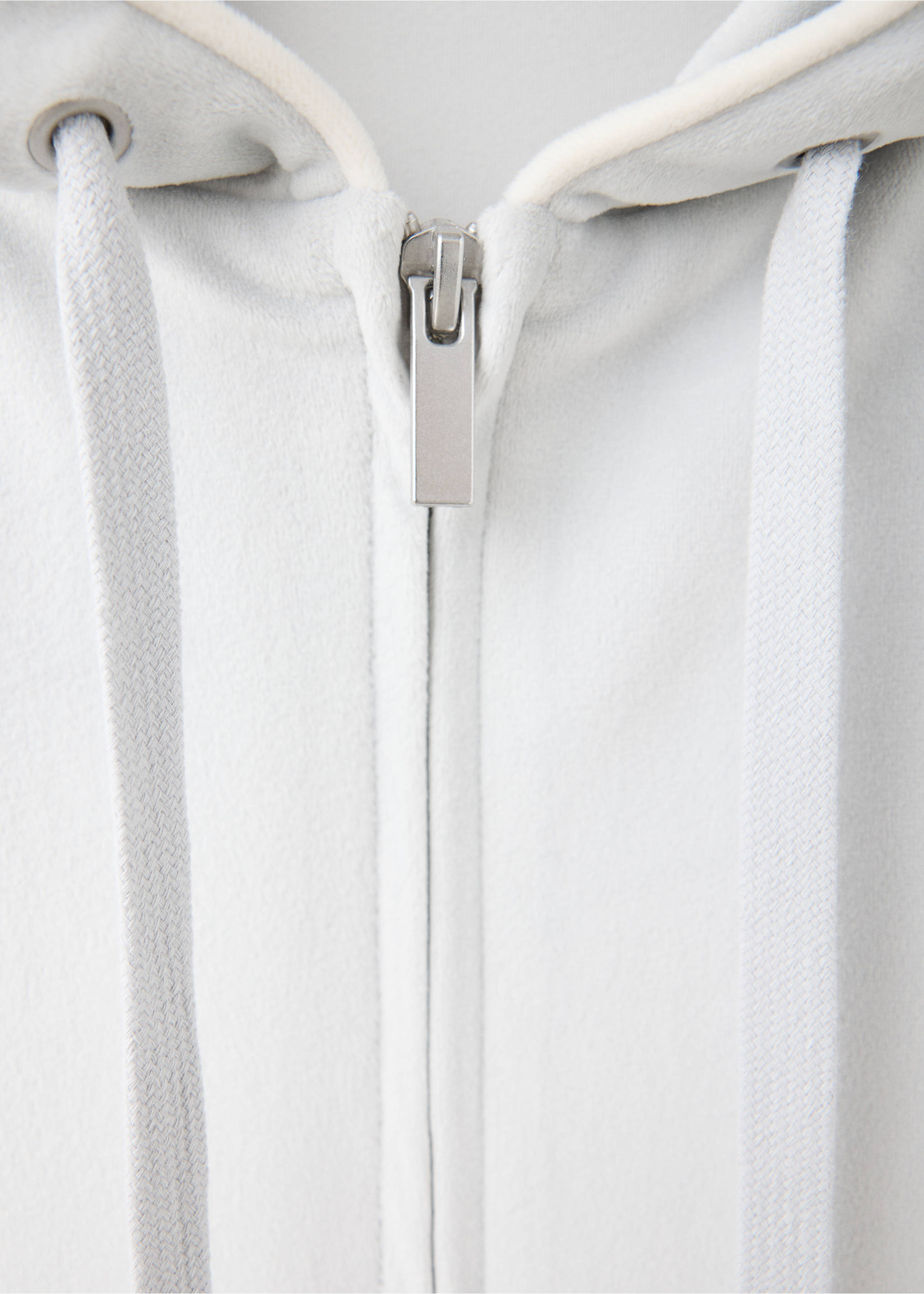 Velour sweatshirt with soft touch - Details of the article 8, Grey. Ref: 37042924-00.