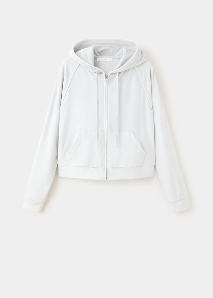 Velour sweatshirt with soft touch — Grey