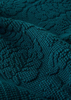 Cotton jacquard bath rug — Petrol Blue 2
