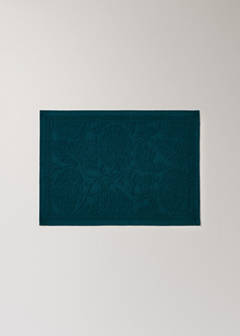 Cotton jacquard bath rug — Petrol Blue 4