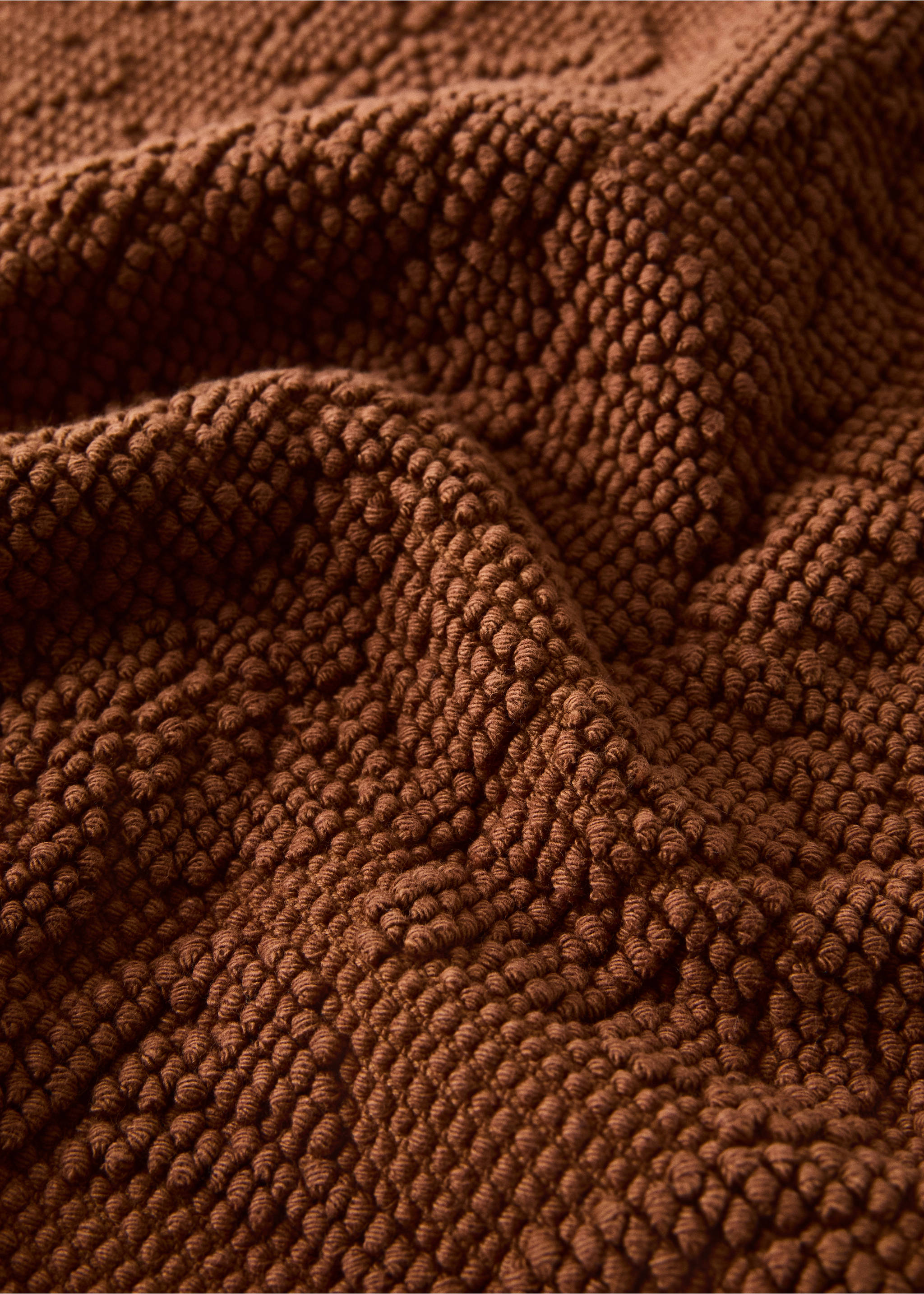 Cotton jacquard bath rug - Details of the article 1, Russet. Ref: 37042926-00.