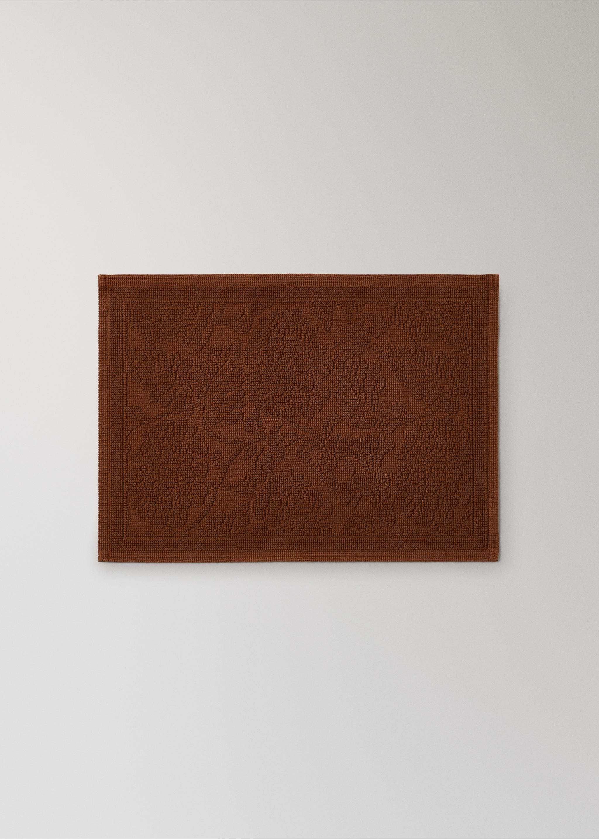 Cotton jacquard bath rug - Article without model, Russet. Ref: 37042926-00.