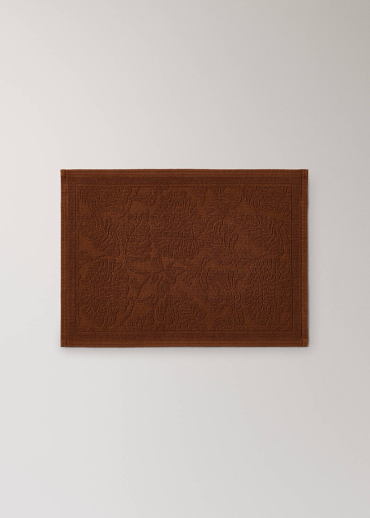 Cotton jacquard bath rug — Russet