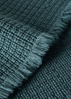 Cotton waffle bath rug — Petrol Blue 2