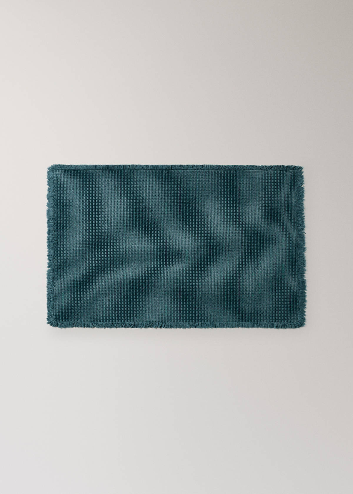 Cotton waffle bath rug — Petrol Blue