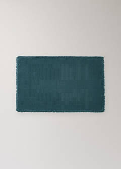 Cotton waffle bath rug — Petrol Blue 4