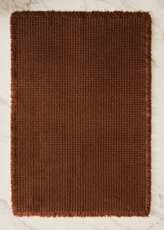 Cotton waffle bath rug — Russet 1