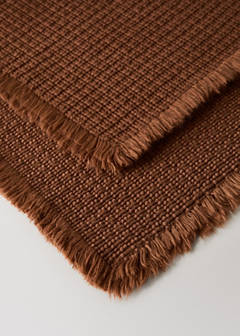 Cotton waffle bath rug — Russet 3
